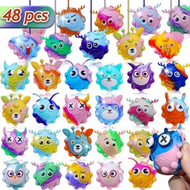 Paquete de 48 juguetes para la ansiedad a granel, juguete 3D tipo bola, recuerdos de fiesta de cumpleaños, alivio del estrés, relleno de canasta de Pascua, premios para el aula, rellenos de calcetines