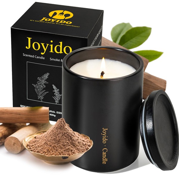 Joyido 14OZ Smoke & Vanilla Scented Candle - Aromatherapy Candles