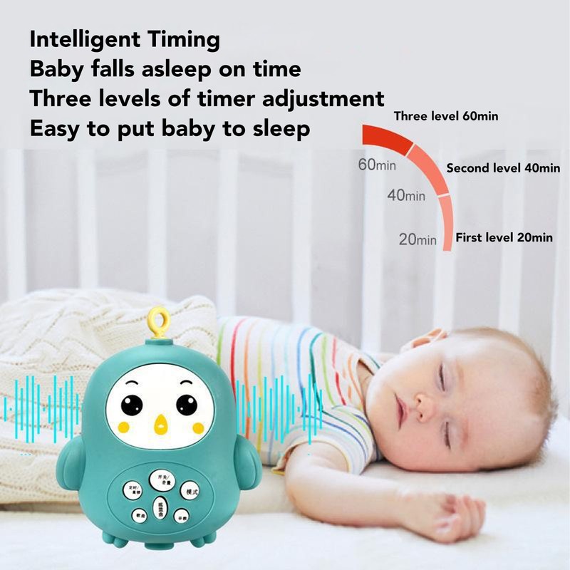 Baby Crib Mobile with Music Lights 360 Degree Rotation Timing