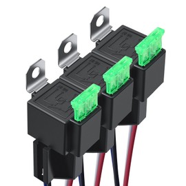 MICTUNING 12 V Fuse Relay 30 A ATO/ATC Blade Fuse, 4-Pin Car Relay Fuse with 14 AWG High Performance Cable, 3 Pieces