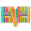 100-Pack Extra Long Wide Straight Straws – 8 Vibrant Colours