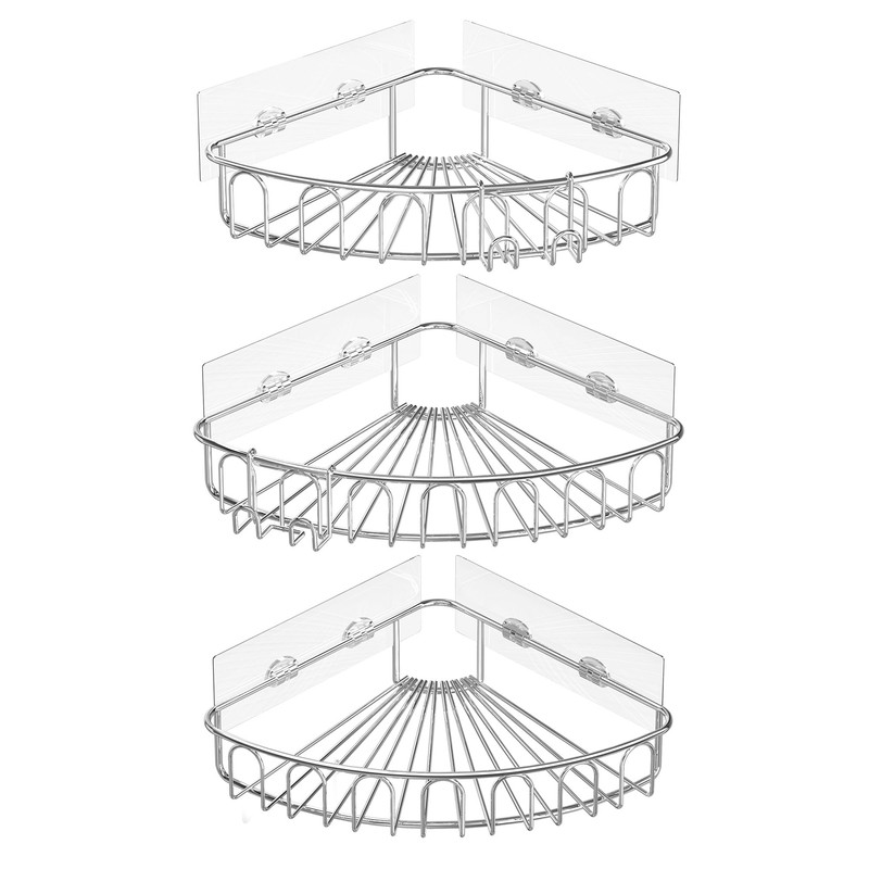 Orimade Corner Shower Caddy Stainless Steel 3 Pack No Drilling,Bathroom