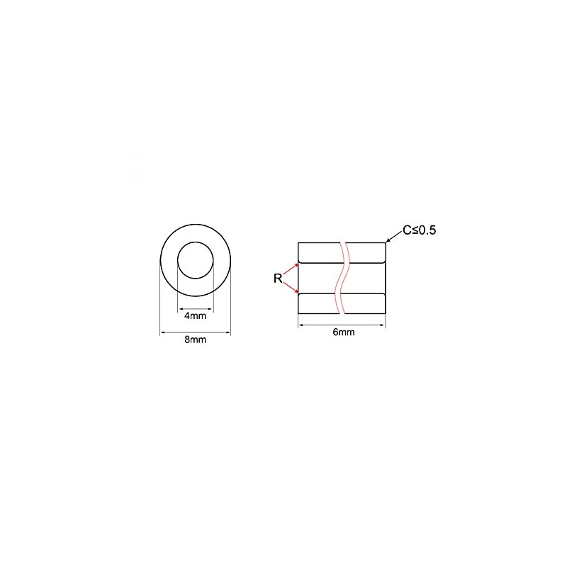 sourcing map Bearing Sleeve 4mm Bore x 8mm OD x