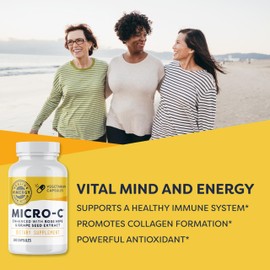 Vimergy Micro-C® Vitamin C Capsules – 500mg per Capsule, Supports Immune Health*, Promotes Collagen Production, Supports Healthy Bones*, Kosher, Vegan & Gluten-Free, Regular Size 180 Capsules