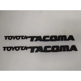CW 95 96 97 98 99-04 Toyota Tacoma Front Door Emblems Matte Blk  **PAIR**
