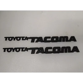 CW 95 96 97 98 99-04 Toyota Tacoma Front Door Emblems Matte Blk  **PAIR**