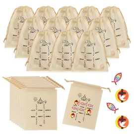 36 Set Tic Tac Toe Game Christian Religious Party Favors Supplies 360 Mini Wooden Jesus Fish Game Pieces 36 Drawstring Bags for Kids Sunday School Prize Church Back to School Rewards Stocking Stuff