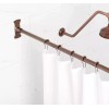 Signature Hardware 66" Straight Brass Shower Rod WITH Flanges-Oil Rubbed