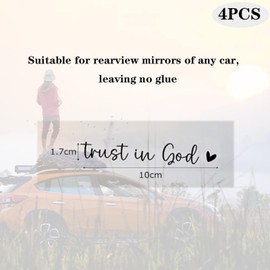 4PCS Car Stickers,Car Accessories Trust in God Rearview Mirror Sticker,Auto Stickers and Decals,Auto Decals for Women,Trust in God Mirror Decoration,Fits for Women Drivers, Motorcycles (黑色新款)