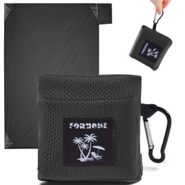 Forhome Mini Picknickdecke,Ultraleicht tragbare Stranddecke,Sandabweisende Kompakt Campingdecke,Outdoor Decke für Strand, Picknick,Camping und Wandern (Black,70 x 110 cm)