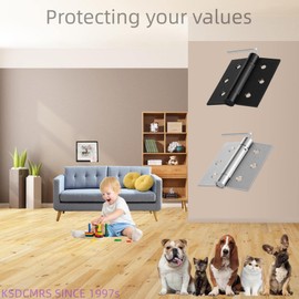 3.5" Self-Closing Stainless Steel Hinges,3-1/2 inch x 3 1/2 Inch Heavy Duty Spring Loaded Automatic Adjustable to Close Door Hinge with Square Corner (Matte Black-2PACK)