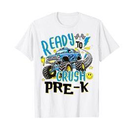Ready To Crush Pre-K Preschool Monster Truck Dude Boy Kids T-Shirt