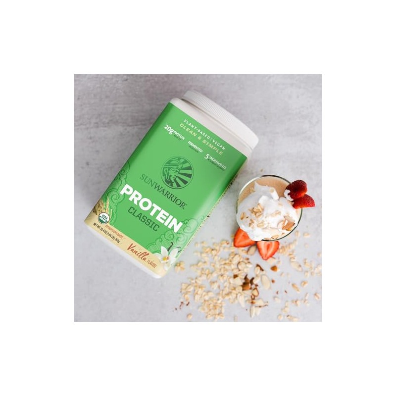 SUNWARRIOR Organic Classic Vanilla Protein, 750 GR