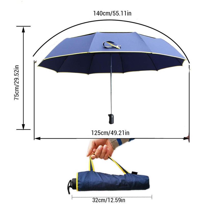Drfeify Large Compact Golf Umbrella, Windproof Inverted Manual Travel Umbrellas