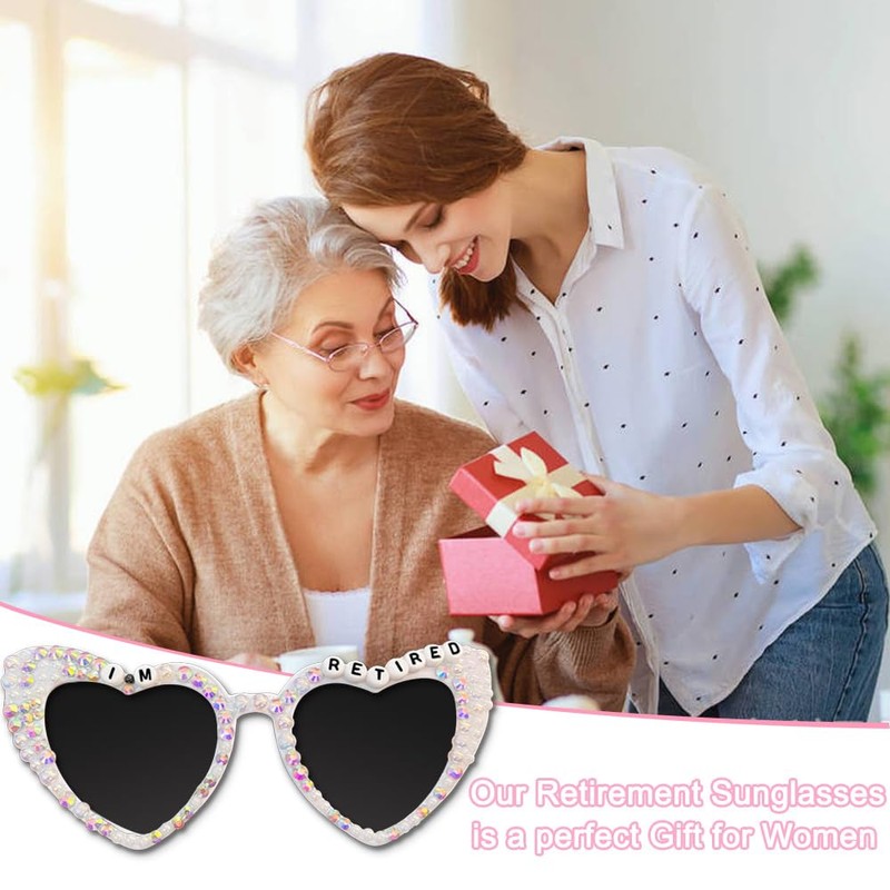 Retirement Party Decorations Retirement Sunglasses Retirement Gifts for Women Rhinestone