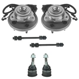 TRQ Front Wheel Bearing & Hub Assemblies Sway Links & Ball Joints Kit for Ford