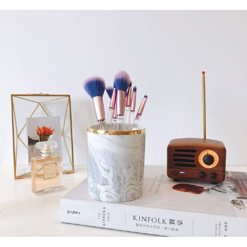 TK.Felly Makeup Brush Case Stand Marble Style Brush Holder Nail