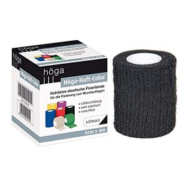 Höga -Haft-Color Black 6 cm x 4 m Stretched Cohesive Elastic Fixation Bandage Pack of 2