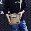 Bolso Lona Hombre Casual Viaje Compras Hombro Cruzada Multiuso (Khaki)