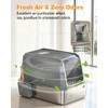 PETUX 2-Pack XL Stainless Steel Litter Box with Lid for
