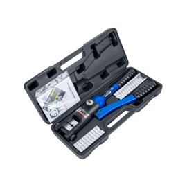 AMZCNC Industrial Hydraulic Cable Lug Crimper (16 TON) 9 AWG to 600 MCM Electrical Terminal Cable Wire Tool Kit with 13 Die Sets