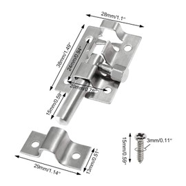 XMHF 10Pcs 1.5"/38mm Barrel Bolt, Stainless Steel Security Interior Exterior Door Window Latch Sliding Lock Barrel Slide Bolt Gate Lock Hasp with Mounting Screws