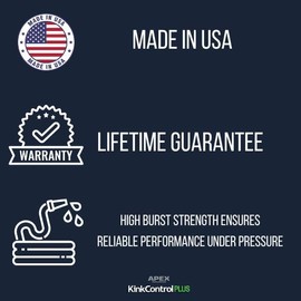 Kink Control Plus Water Hose 100ft - High Burst Strength and Superior Flexibility Garden Hoses, Outdoor Hose with Kink Resistance, Triple Frame Technology, Made in USA