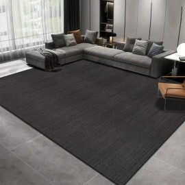 Fashion Solid Color Black Grey Carpet Living Room Decor Sofa Rug Bedside Sofa Rug Lounge Coffee Table Floor Mat Home Apartmentsize: 100*160cm, color: Black1