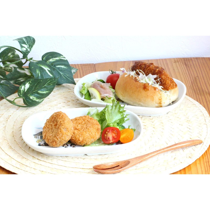 Snoopy Oval Plate New York & Switzerland 2 Pattern Plate