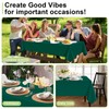QIKSION Dark Green Plastic Table Cloth Disposable 2 Pack, 54