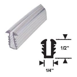 Gordon Glass® Clear Shower Door Replacement Glazing Vinyl for 3/16" Glass - 45 ft