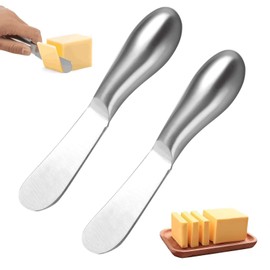 QEEROYO 4 Stück Buttermesser Klein, Marmelade Messer, Dessertmesser Set, Edelstahl Butterstreuer Messer, 13.4x2.5cm Tafelmesser Käsemesser Set, für Käse Kalte Butter Marmelade Gebäck Kitchen
