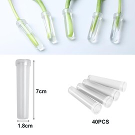 GQunit 40 x 7cm x 1.8cm Clear Water Tubes with Caps for Floristry