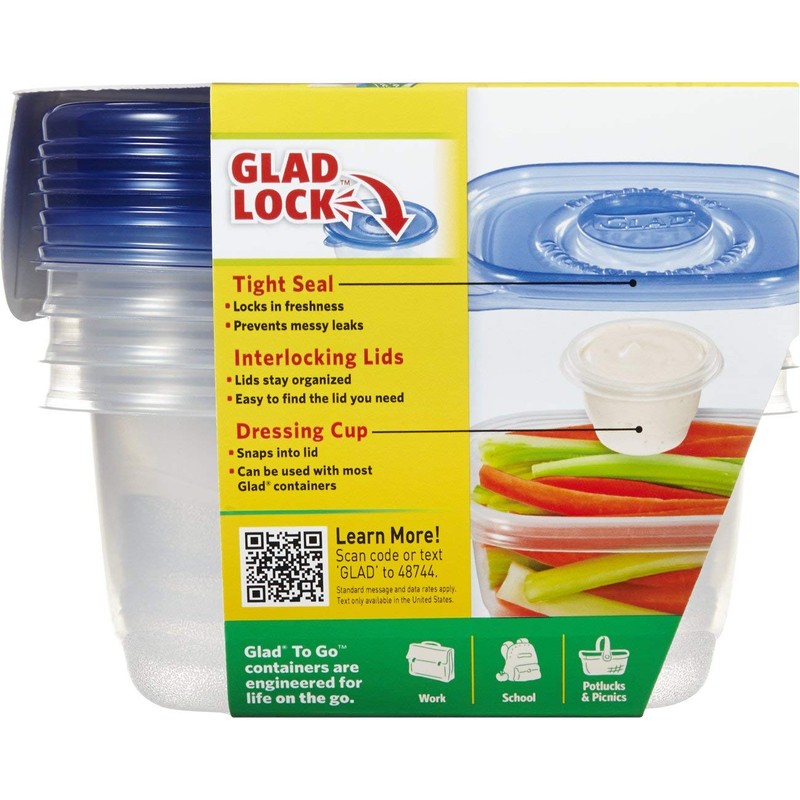 Glad Food Storage Containers - To Go Lunch Containers -
