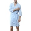 Lu's Chic Bata tipo kimono para hombre, ligera, con bolsillos,