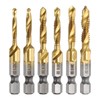 sourcing map 6pcs Combination Drill Tap Bit Set SAE 6-32NC