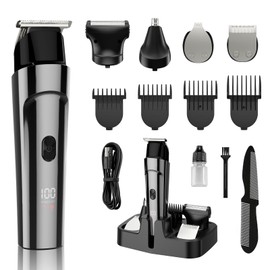 Beard Trimmer for Men, Electric Razor for Nose Hair Trimmer, Waterproof Hair Clippers Mens Shaver Electric Razor, Cordless Hair Clippers, Hair Cutting Kit for Men Grooming Kit