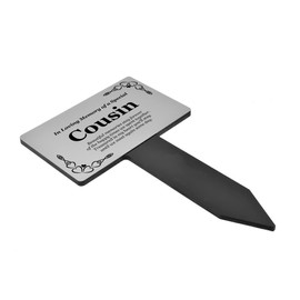 Cousin Memorial Stake - Engraved with poem (Gold/Silver/Copper or Black & White Plaque) Active (Silver)