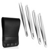 AioBos Tweezers, Set of 4 (Slanted Tip + Round Tip