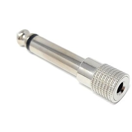 DRUT 1pcs 6.35mm Mono Jack Plug to 3.5mm Stereo Socket Adapter Cable Converter Audio Adapter (Silver)