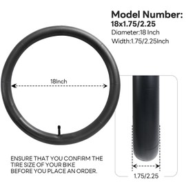 FengCan 18 x 1.75/2.25 Bicycle Inner Tube Thickened, 18 Inch Inner Tube (One), 18 x 1.75 18 x 1.95 18 x 2.0 18 x 2.25 Bicycle Inner Tube AV32 mm Schrader Valve for 47/57-355 Tyres