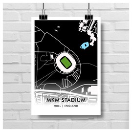 GroundDesigns HULL FC Rugby League Gift MKM STADIUM Art A3 Print HFC