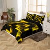 Yellow Black Bed Set 3D Glowing Buffalo Duvet Cover Single