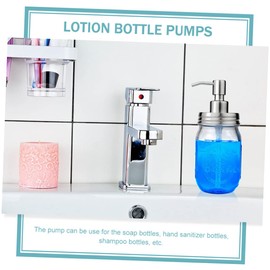 LABRIMP 8 Piece Set Jar Pump Stainless Steel Soap Dispenser Pump Head No Tool Required