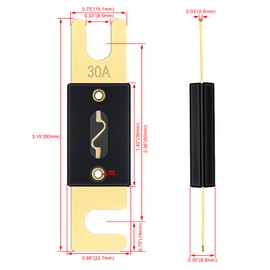 Heschen ANL Fuse ANL-30 30 Amp for Car Vehicles Audio System Sheet Gold Tone & Black 2 Pack
