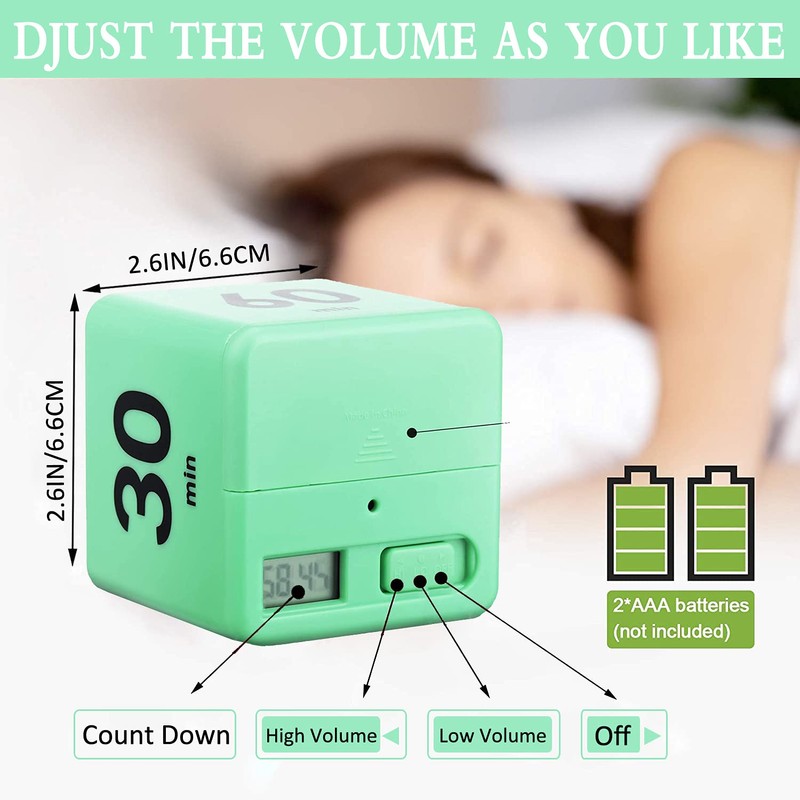 DQDEDIAN Cube Timer, Kids Timer with Gravity Sensor Flip 15