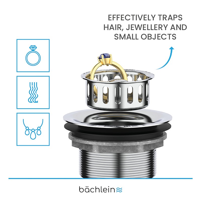 Bächlein Pop-Up Drain Fitting for the Sink, Diameter 70 mm