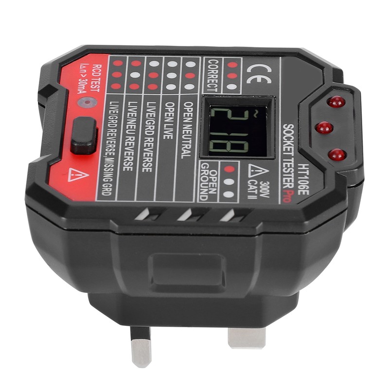 Socket Tester Digital Display Office Leakage Test Portable Plug Detector