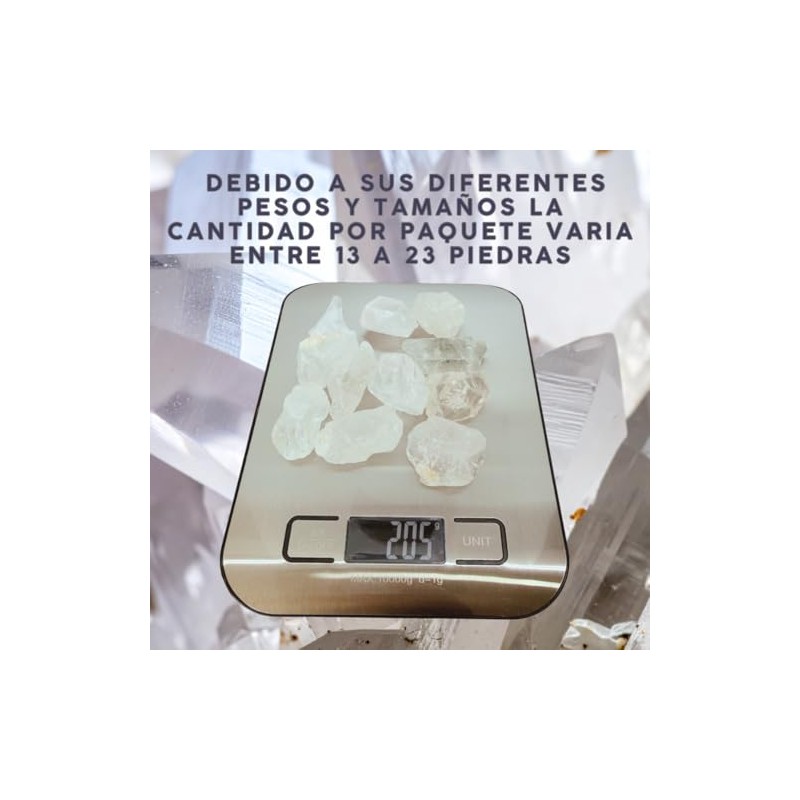 200 grs de Cuarzos Naturales, Cristales de Cuarzo Crudos, Virutas