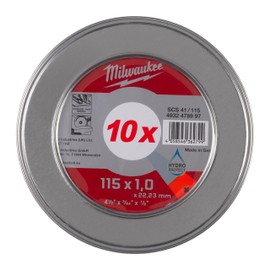 Milwaukee 115 mm Stainless Steel Blade Box with 10 4932478997